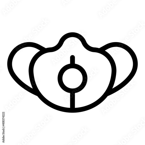 Doctor face mask icon. Outline doctor face mask vector icon for web design isolated on white background