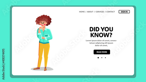 Did You Know Young Woman Asking Question Vector