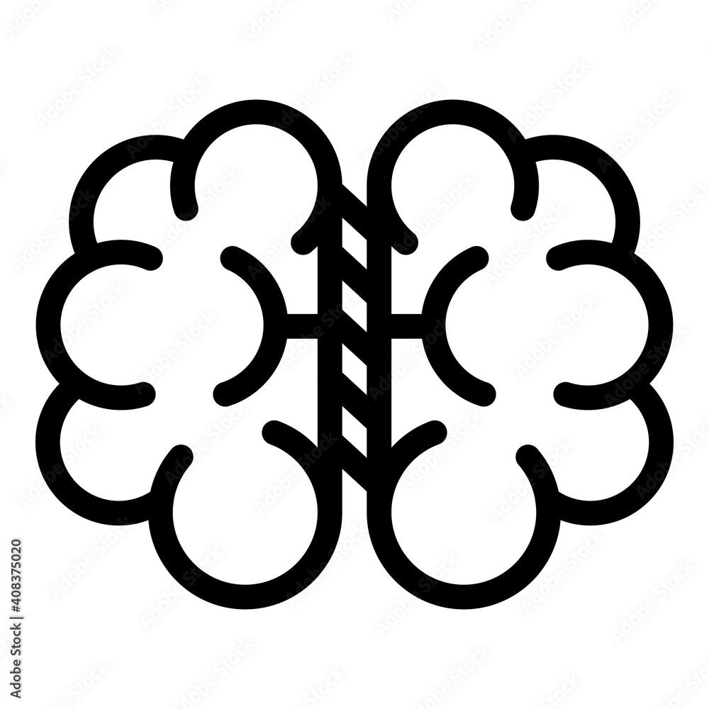 Brain anatomy icon. Outline brain anatomy vector icon for web design isolated on white background Brain anatomy icon. Outline brain anatomy vector icon for web design isolated on white background