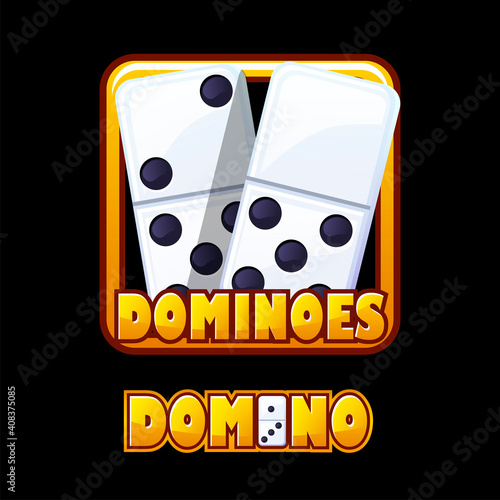 Vector illustration of a domino logo in a frame.