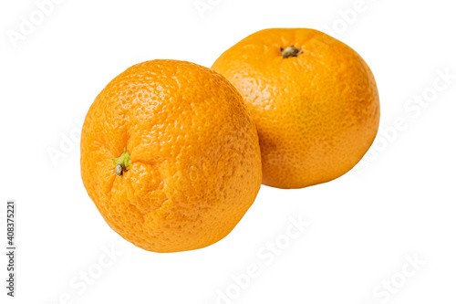 juicy ripe mandarins isolated on white