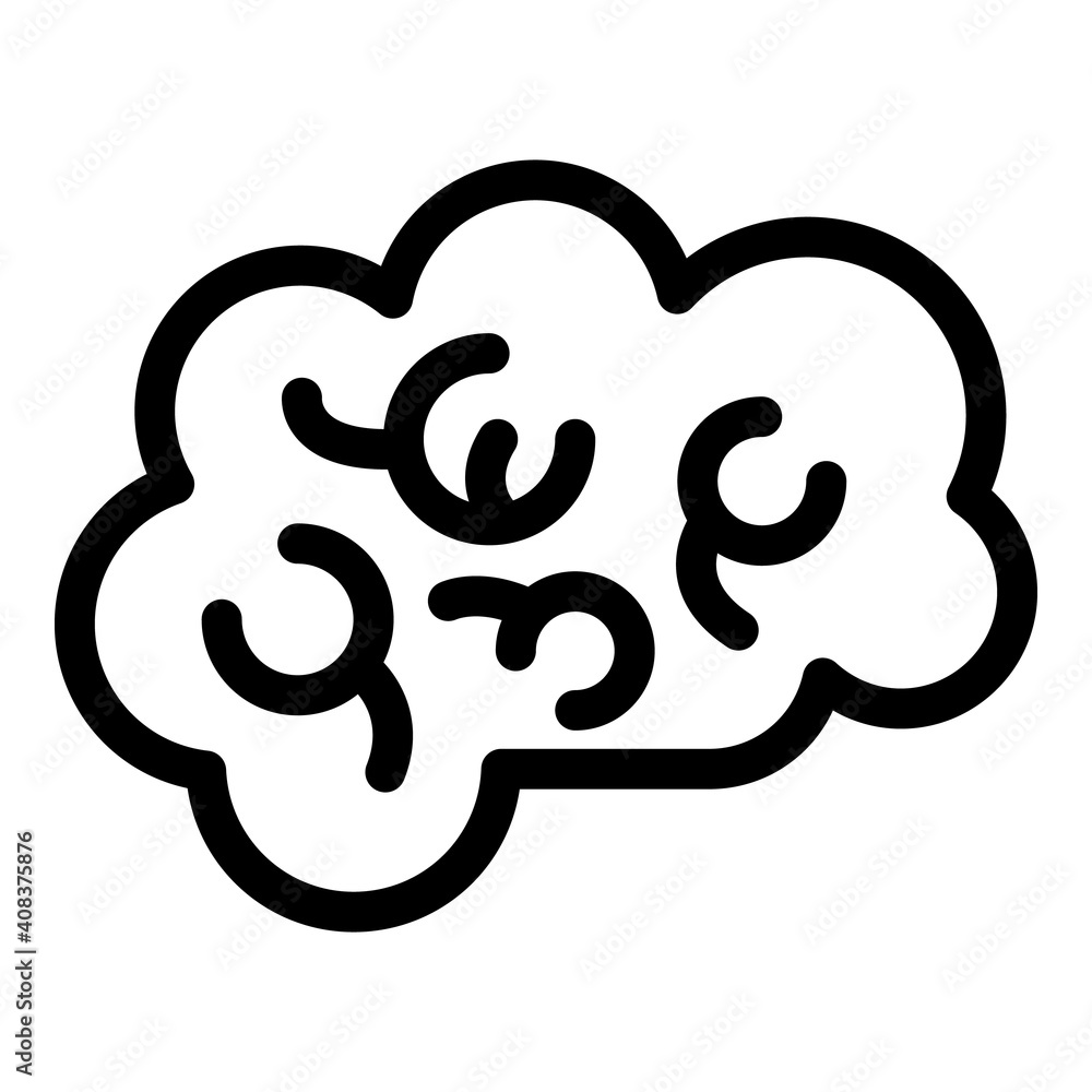 Intellect brain icon. Outline intellect brain vector icon for web design isolated on white background Intellect brain icon. Outline intellect brain vector icon for web design isolated on white background