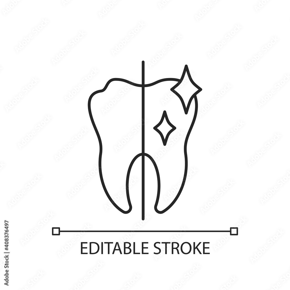 Cosmetic dentistry linear icon. Professional dental care. Dental surgery. Dental equipment. Thin line customizable illustration. Contour symbol. Vector isolated outline drawing. Editable stroke Cosmetic dentistry linear icon. Professional dental care. Dental surgery. Dental equipment. Thin line customizable illustration. Contour symbol. Vector isolated outline drawing. Editable stroke
