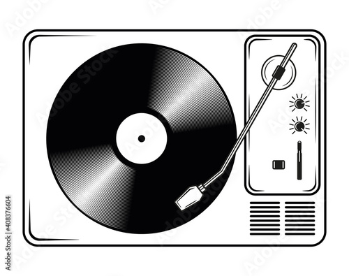 Vinyl Record Player Retro Vintage Style