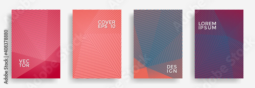 Hexagonal halftone pattern cover pages vector creative design.
