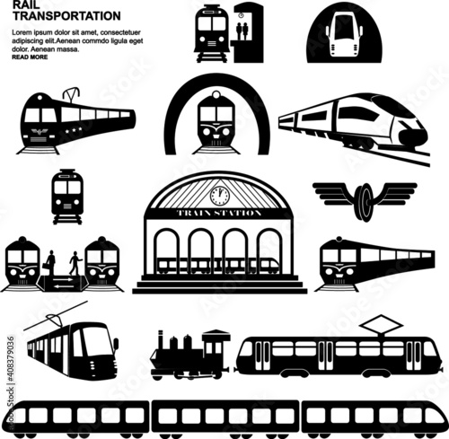 Railway Station With People Passengers Going Off Train Holding Bags Transport And Transportation Concept Vector Illustration
