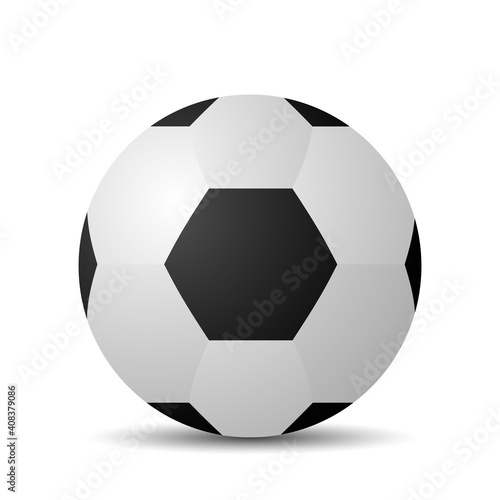 realistic soccer ball with shadow. 3D vector illustration