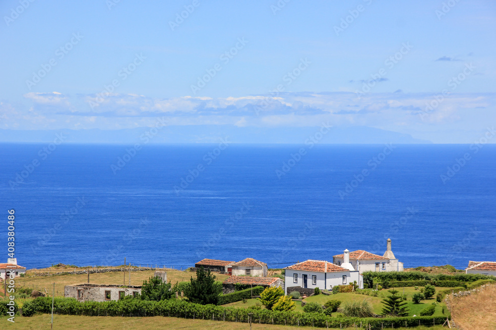 Fototapeta premium Landscape at Santa Maria island, during walking tour, Atlantic ocean, Azores.
