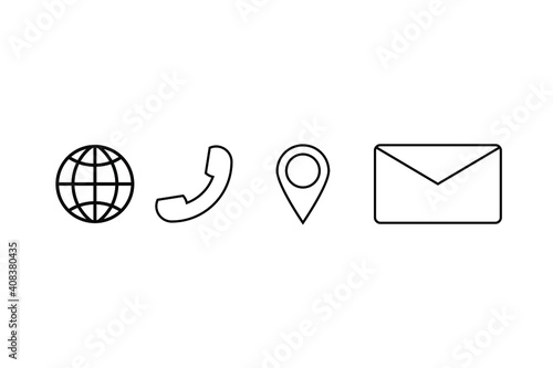 contact icons. web icon set, business card icon concept