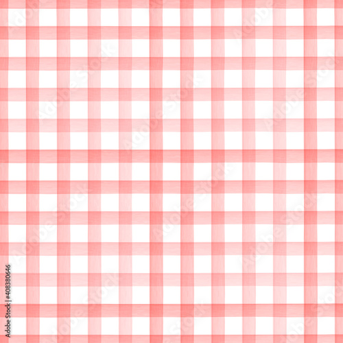 Pastel Red watercolor gingham pattern