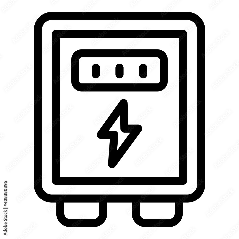 Electric home box icon. Outline electric home box vector icon for web design isolated on white background Electric home box icon. Outline electric home box vector icon for web design isolated on white background