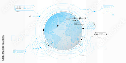 Design of a futuristic software interface for planetary search.