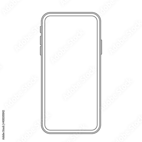 modern phone with a bright screen. vector illustration