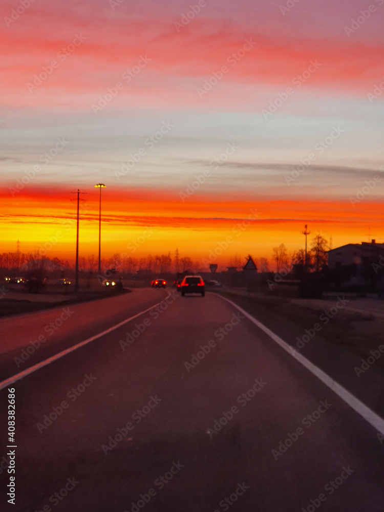 alba sulla strada