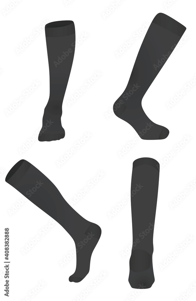 Grey soccer socks. vector illustration Grey soccer socks. vector illustration