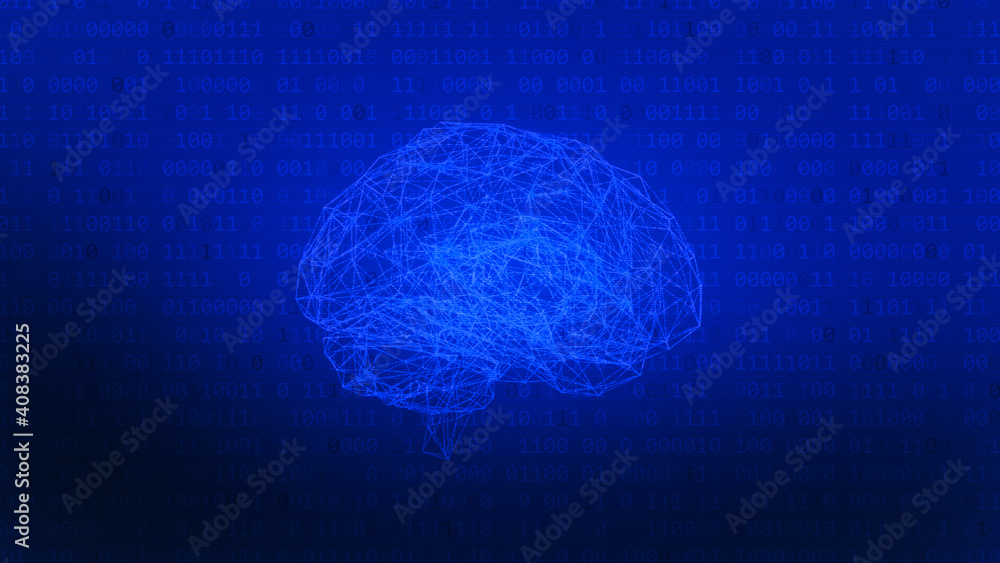 Artificial Intelligence digital concept with brain shape. Artificial Intelligence digital concept with brain shape.
