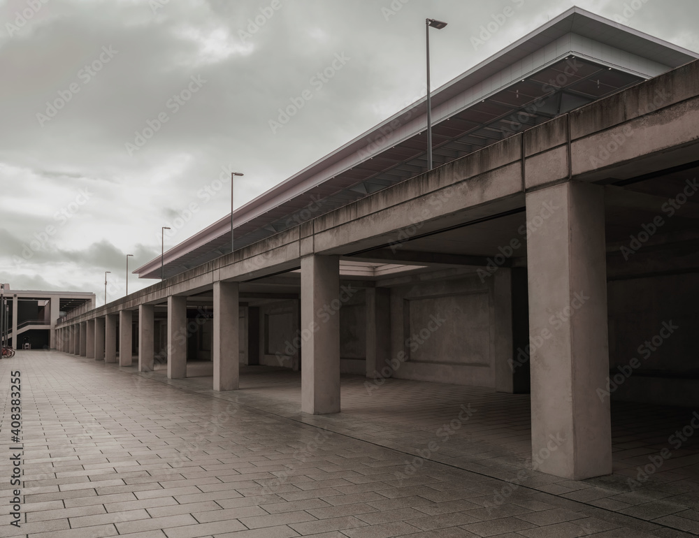 Berlin Branderburg,Germany 26 December 2020. territory of the new Berlin Branderburg Willy Brandt Airport,.no people during quarantine.