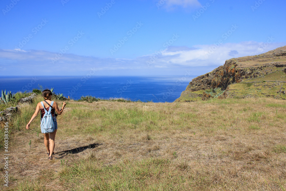 One person, solo travel, traveling, Azores, Santa Maria island.