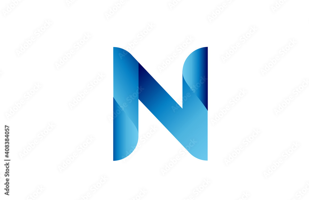 N creative blue gradient alphabet letter logo for branding and business. Design for lettering and corporate identity. Professional template icon N creative blue gradient alphabet letter logo for branding and business. Design for lettering and corporate identity. Professional template icon
