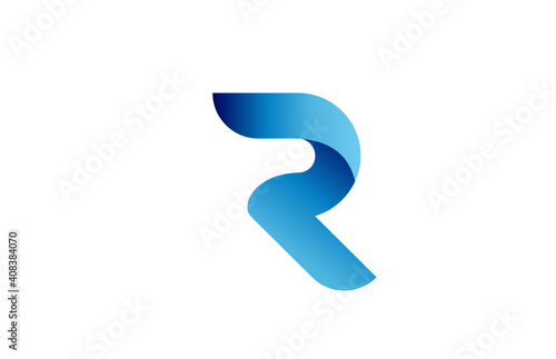R creative blue gradient alphabet letter logo for branding and business. Design for lettering and corporate identity. Professional template icon © dragomirescu
