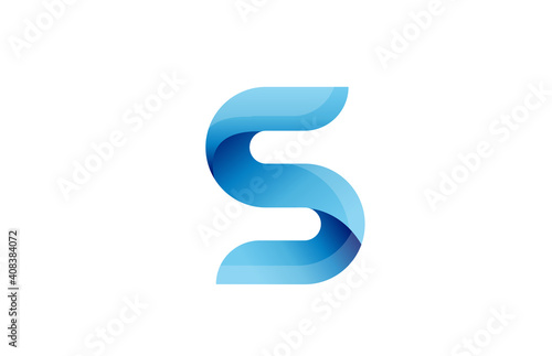S creative blue gradient alphabet letter logo for branding and business. Design for lettering and corporate identity. Professional template icon