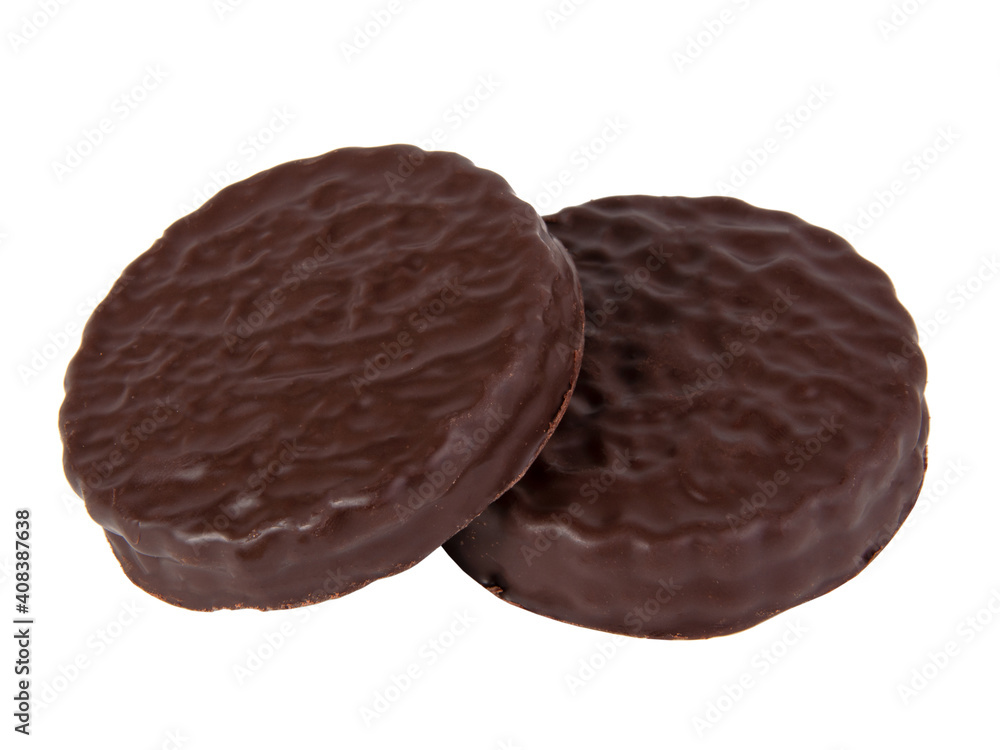 Chocolate sandwich cookies isolated on the white Chocolate sandwich cookies isolated on the white