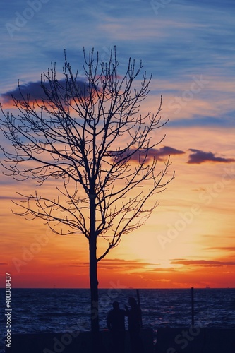 sunset over the lake