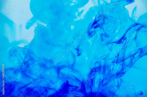 Blue color Liquid painting - abstract lines, figures and patterns