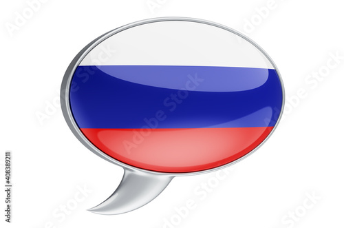 Free Download Speech balloon with Russian flag, 3D rendering - GFXLoad
