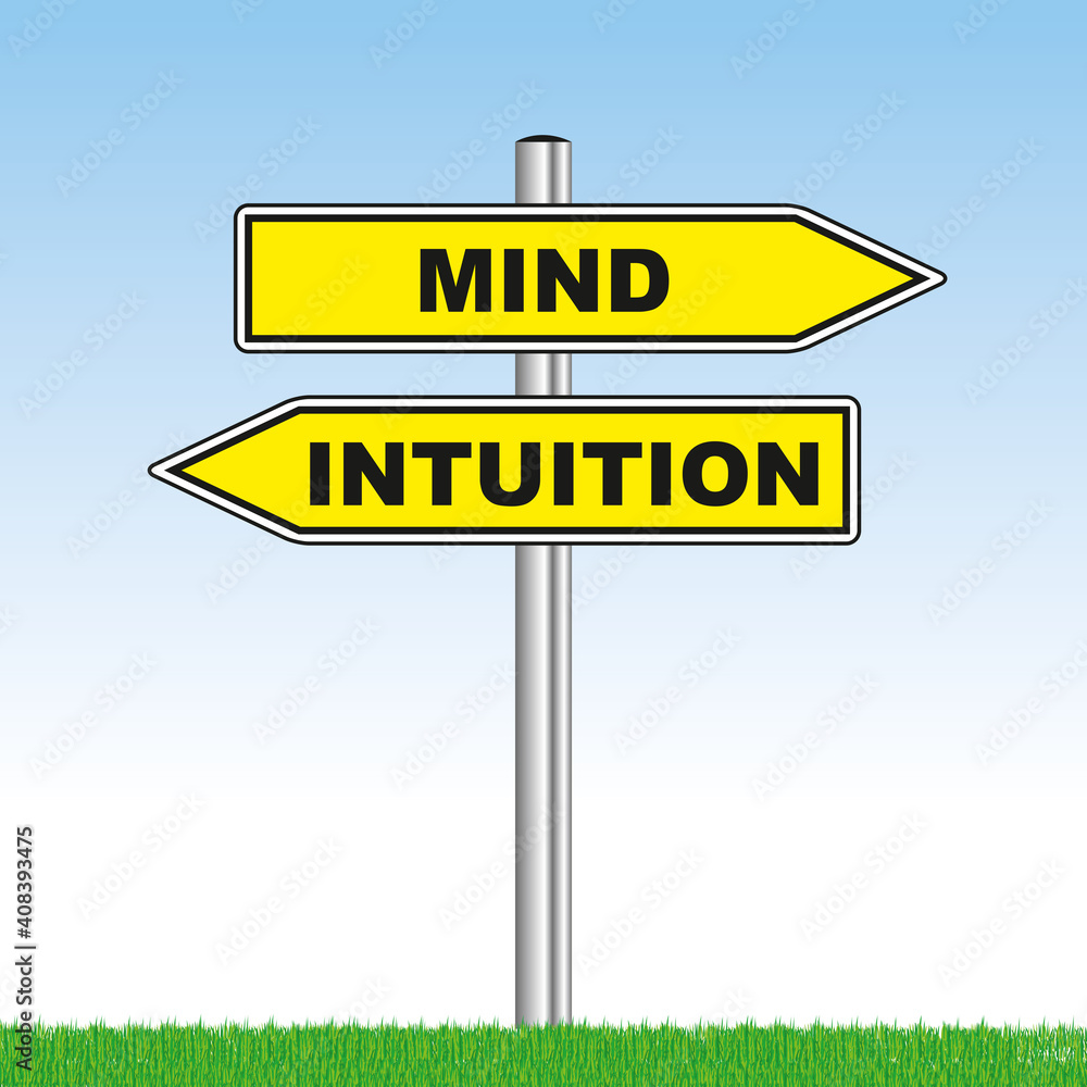 direccion sign with mind or heart showing opposite directions direccion sign with mind or heart showing opposite directions