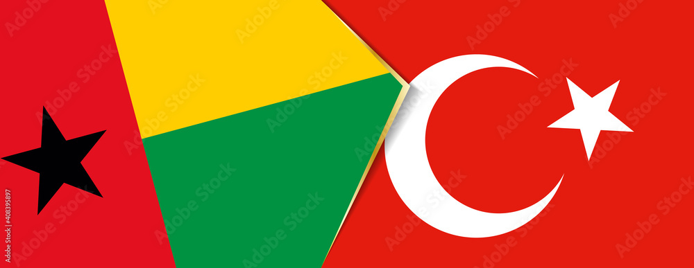 Guinea-Bissau and Turkey flags, two vector flags. Guinea-Bissau and Turkey flags, two vector flags.