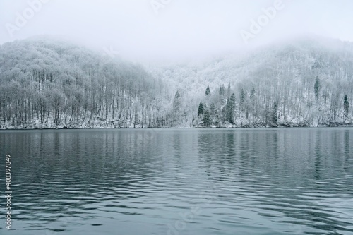 Frozen kingdom at Plitvice lake
