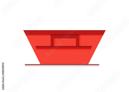 Obraz na płótnie skip bin is a large open-topped waste container. red skip vector icon illustration w salonie
