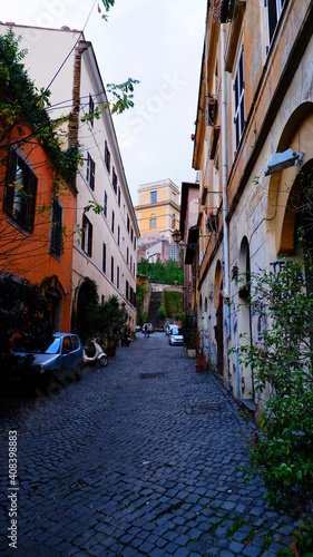 Fototapeta Naklejka Na Ścianę i Meble -  Old street in Rome, Italy. Architecture and landmark of Rome