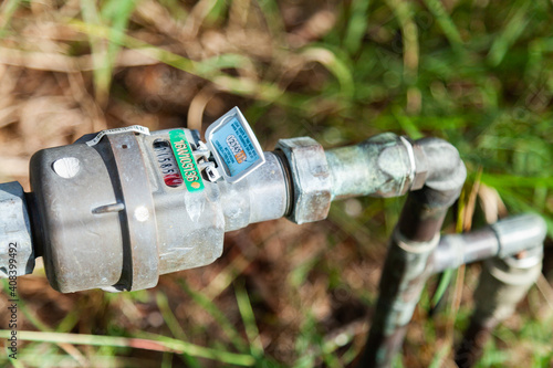 Numbers on water meter for home