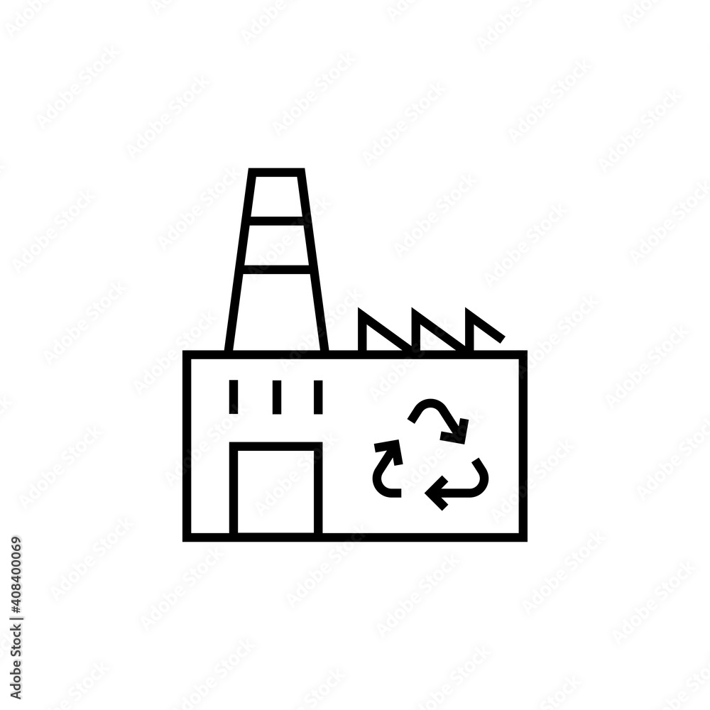 Garbage processing plant icon. Green manufacturing vector illustration. Garbage processing plant icon. Green manufacturing vector illustration.
