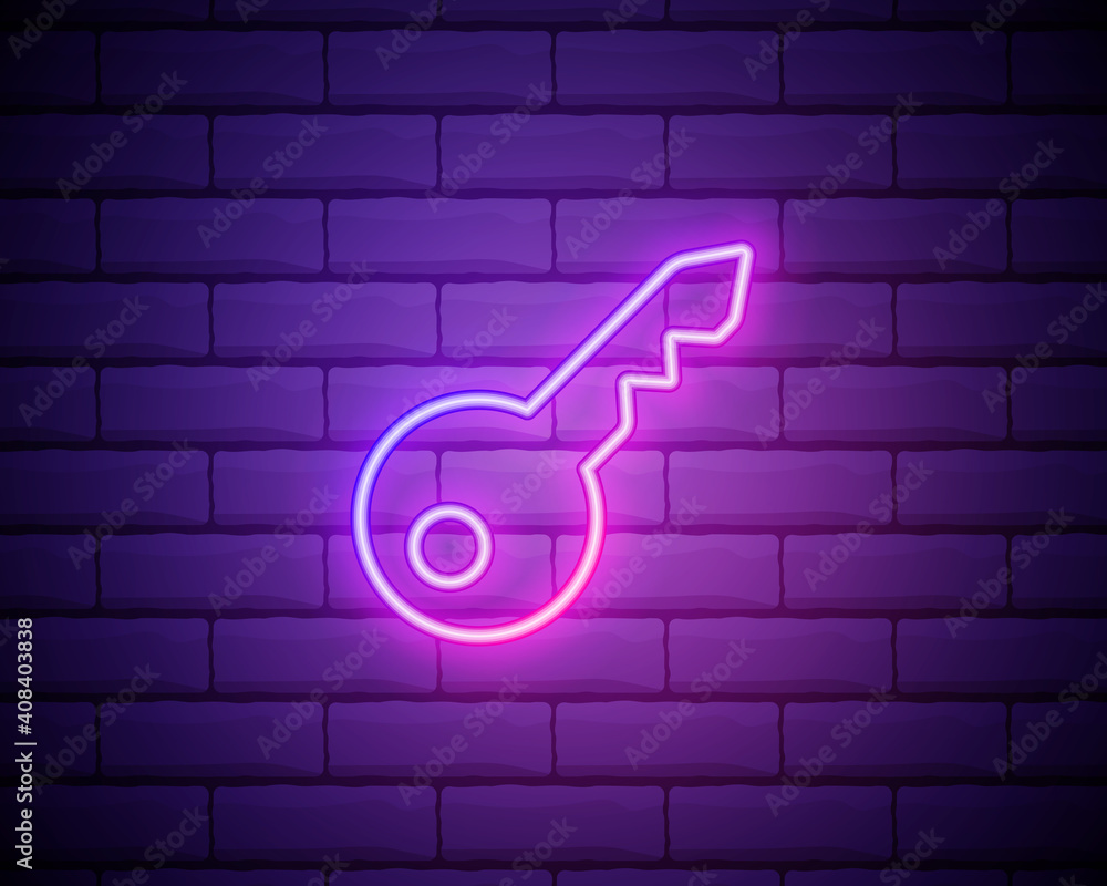 key neon icon. Simple thin line, outline vector of universal icons for UI and UX, website or mobile application key neon icon. Simple thin line, outline vector of universal icons for UI and UX, website or mobile application