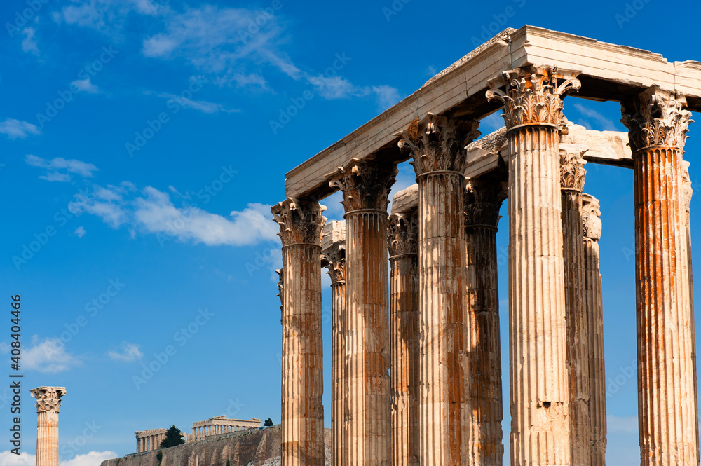 Greece, Athens, Corinthian columns of Temple of Olympian Zeus Greece, Athens, Corinthian columns of Temple of Olympian Zeus
