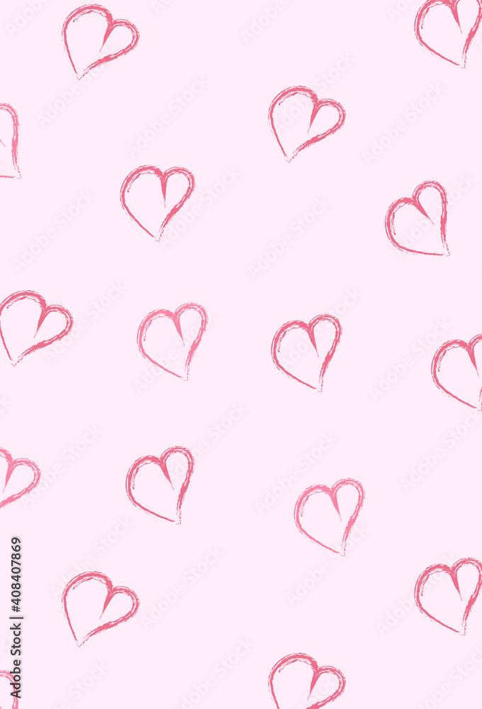 Valentine's day greeting card template. Happy Valentine's day, Love you text. Holiday concept. Vector illustration for design with copy space.