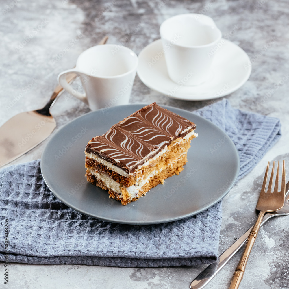 A variety of sweet homemade desserts on a light marble backgroun A variety of sweet homemade desserts on a light marble backgroun