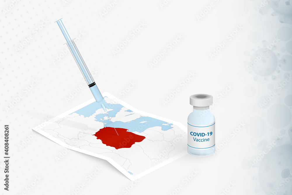 Poland Vaccination, Injection with COVID-19 vaccine in Map of Poland. Poland Vaccination, Injection with COVID-19 vaccine in Map of Poland.