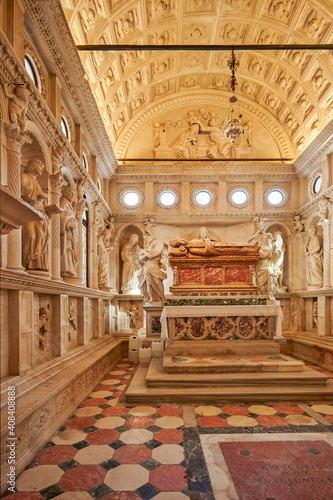 Trogir, Croatia - Cathedral of St. Lawrence, fragment of the interior, photo taken on September 11, 2019 photo