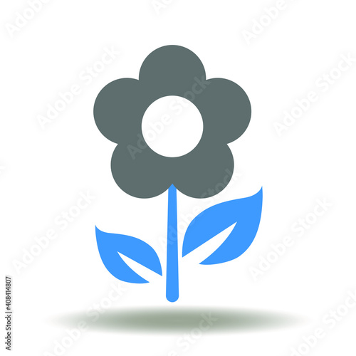 Flower vector icon. Blossom floret illustration. Nature Ecology Symbol.