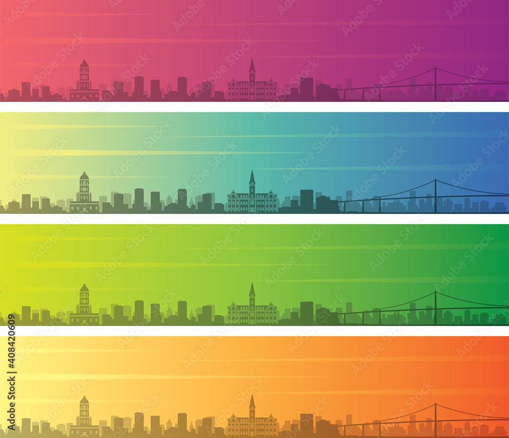 Halifax Multiple Color Gradient Skyline Banner Halifax Multiple Color Gradient Skyline Banner