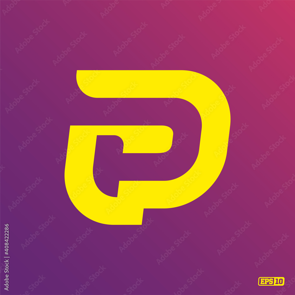 Modern professional logo monograma P in purple and yellow theme Modern professional logo monograma P in purple and yellow theme