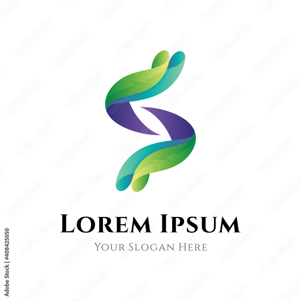 Obraz premium Leaf letter S logo template ready for use