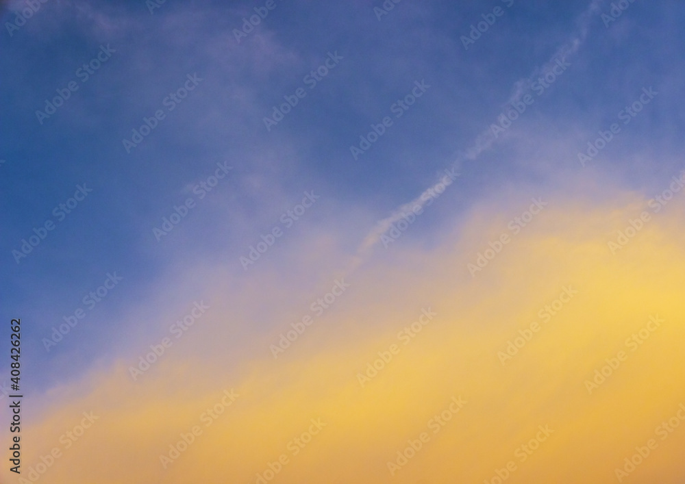 Obraz premium Sunset panorama blue sky background
