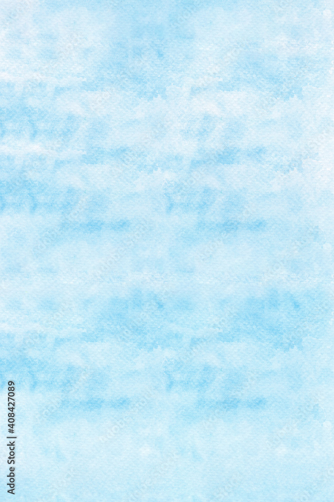 Blue watercolor background, Sky in watercolour painting soft textured on wet white paper background, Abstract blue watercolor illustration banner, wallpaper