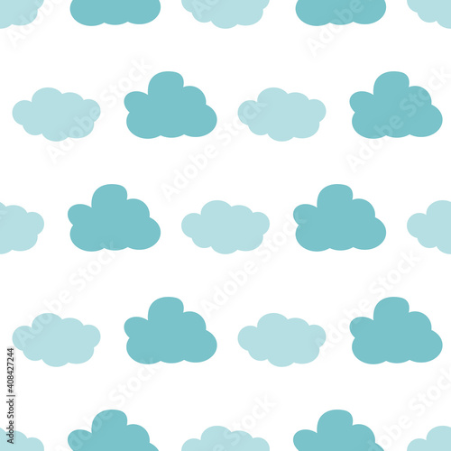 Cute colorful clouds seamless pattern background graphic. Creative kids style texture for fabric, wrapping, textile, wallpaper, apparel. Surface pattern design.