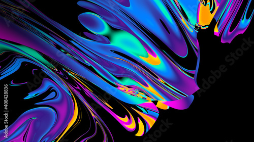 Dinamic abstact creative fluid colors backgrounds. Trendy Vibrant Fluid Colors. 3d render. © kodochigov